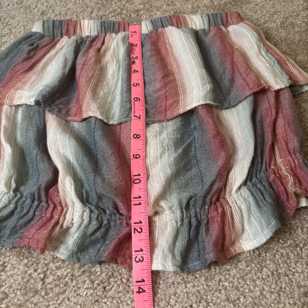 American Eagle Women's Multi Color Striped Ruffle Tube Crop Top Size XS #128 - Picture 4 of 6